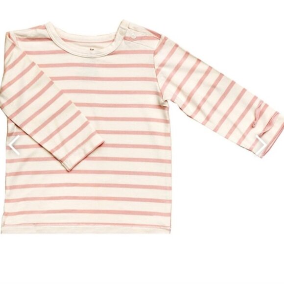 Newborn Boody Baby, BUNDLE 3 Pink Striped bamboo tops , 1 blanket - Picture 2 of 10